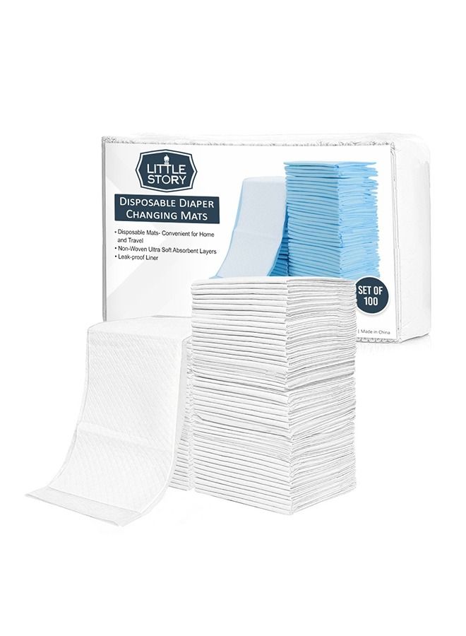 Baby Diaper Caddy With Changing Mats 100 Count - Grey