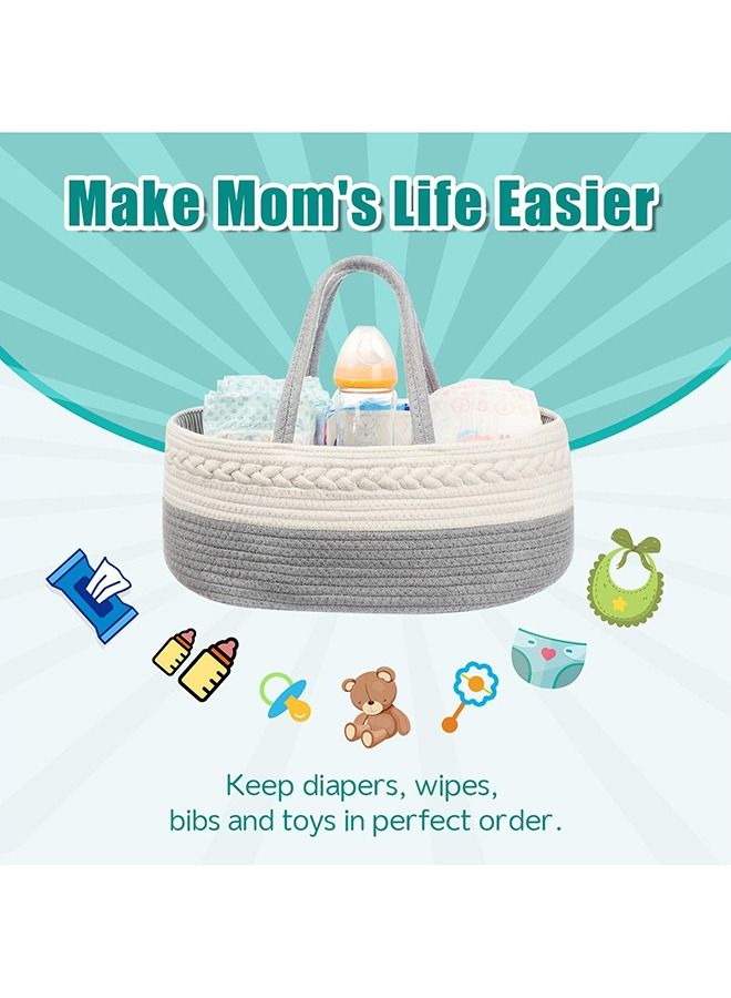 Baby Diaper Caddy With Changing Mats 100 Count - Grey