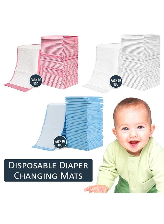 Baby Diaper Caddy With Changing Mats 100 Count - Grey