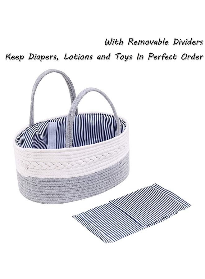Baby Diaper Caddy With Changing Mats 50 Count - Grey