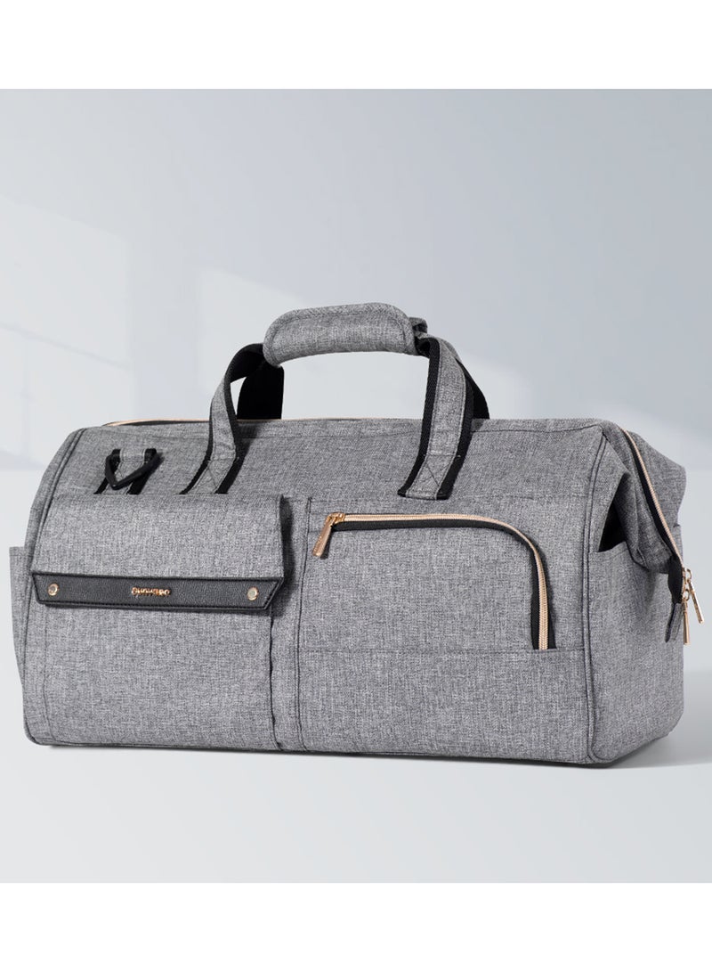 3 In1 Travel Bag detachable Diaper Caddy With Multiple Compartments - Grey