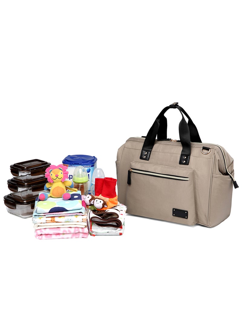 Zera Mom Dad Diaper Bag - Beige