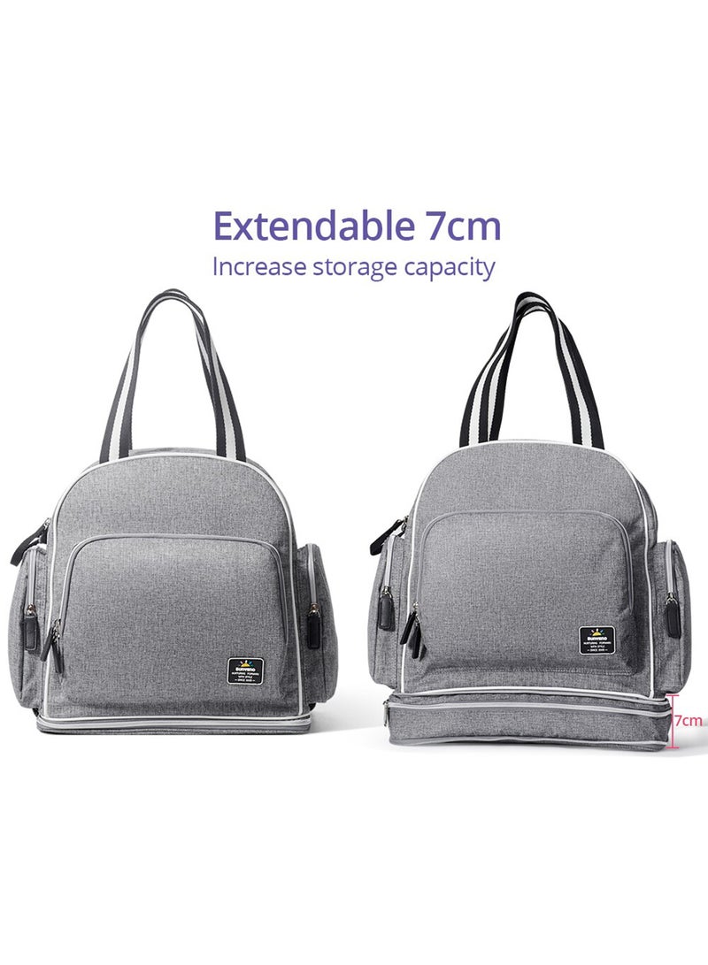 Signature Maternity Diaper Bag With Stroller Hooks Grey