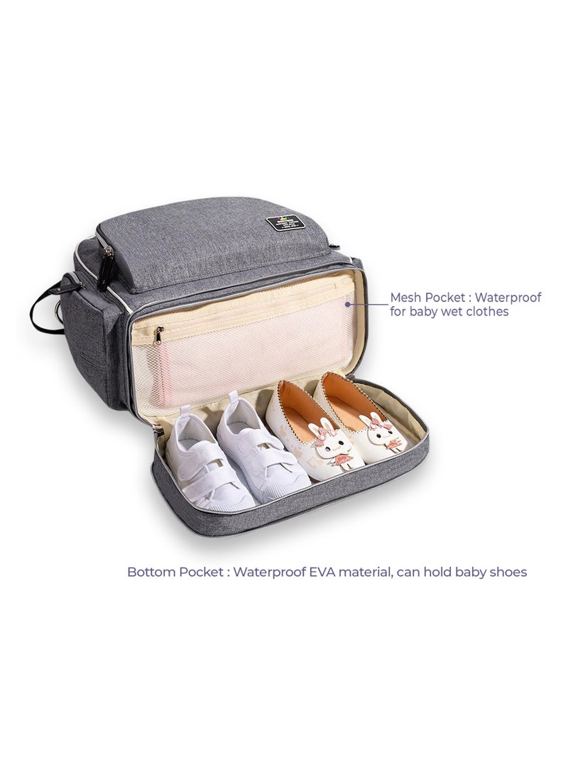Signature Maternity Diaper Bag With Stroller Hooks Grey