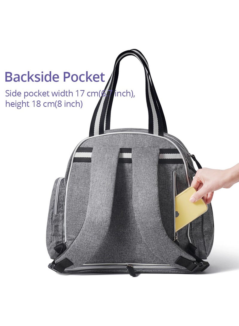 Signature Maternity Diaper Bag With Stroller Hooks Grey