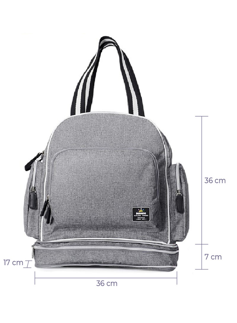 Signature Maternity Diaper Bag With Stroller Hooks Grey