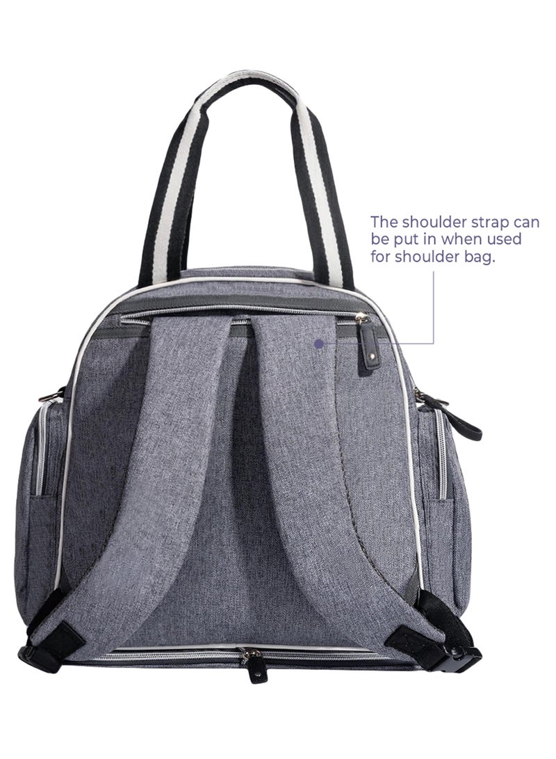Signature Maternity Diaper Bag With Stroller Hooks Grey