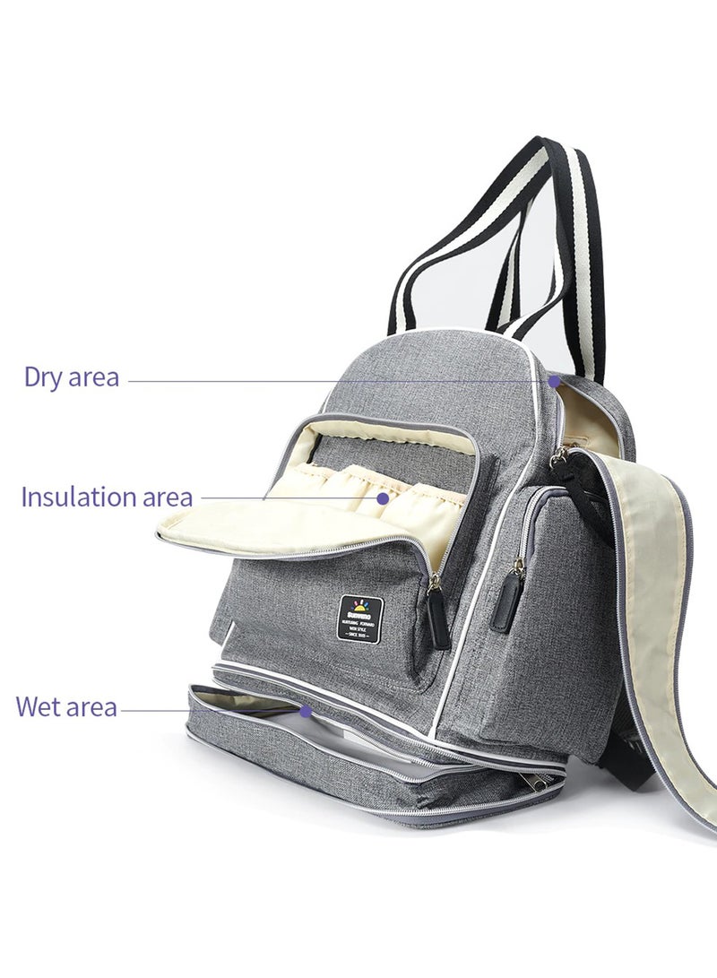 Signature Maternity Diaper Bag With Stroller Hooks Grey