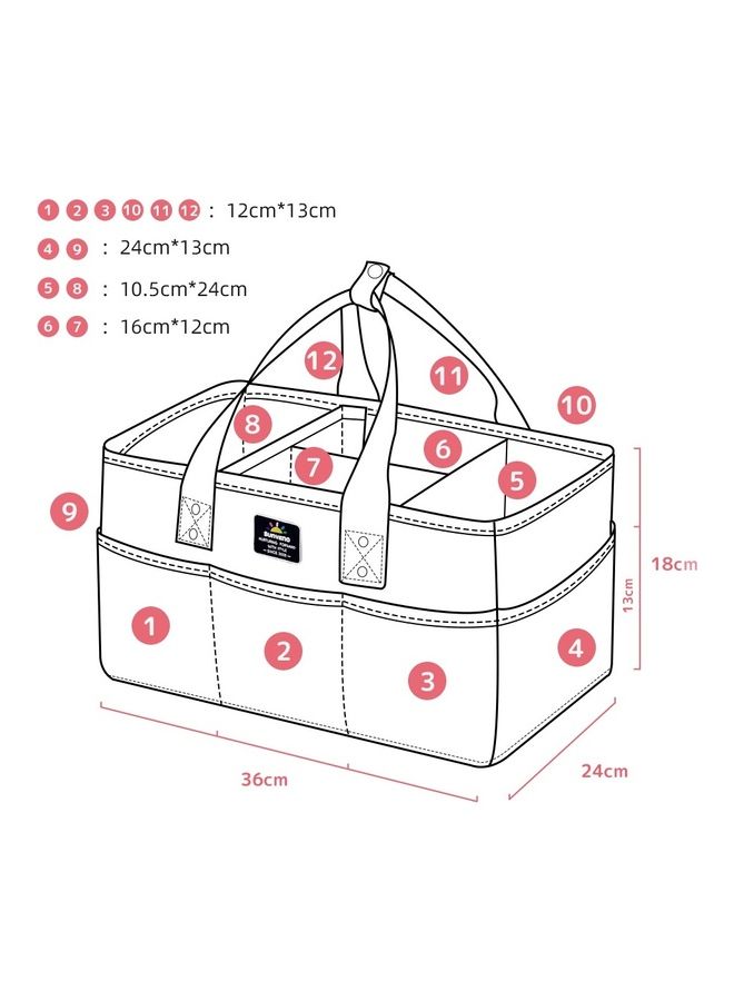 Diaper Caddy With Changing Mats 100 Count- Grey