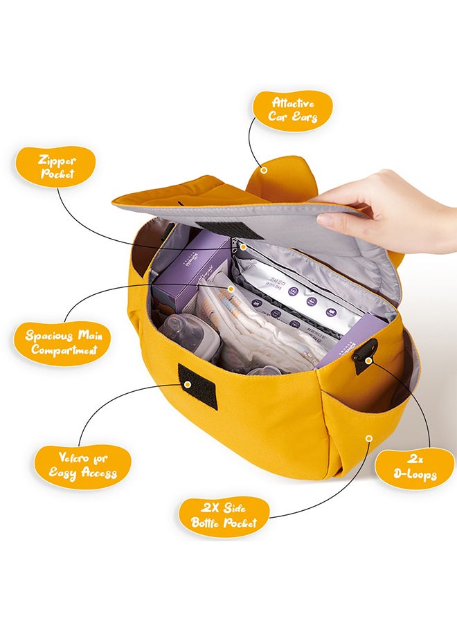 Comfortable And Durable Meow Stroller Diaper Bag - Yellow