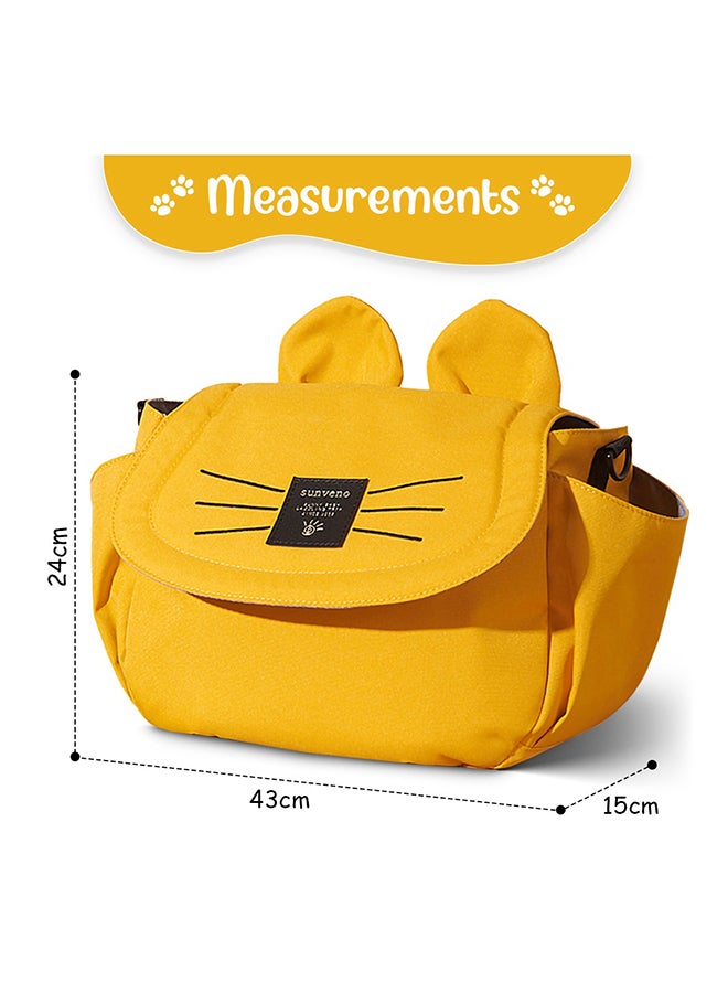 Comfortable And Durable Meow Stroller Diaper Bag - Yellow