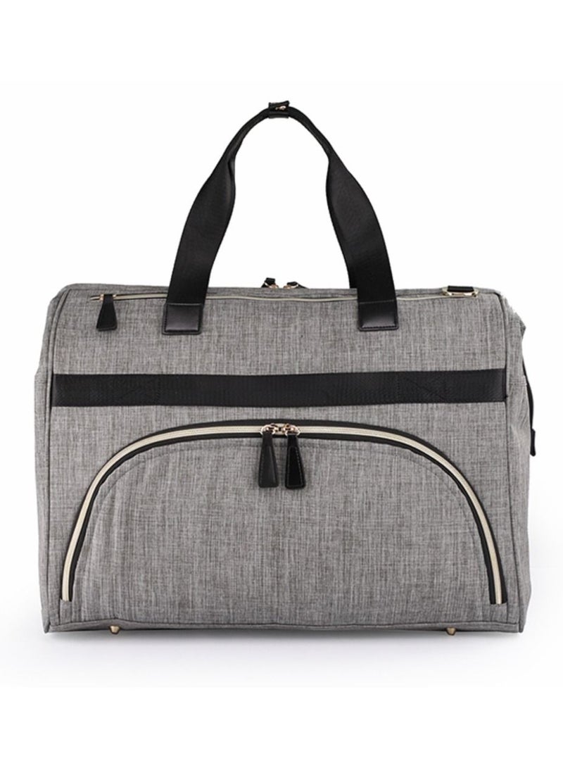 Gabrielle Mom Dad Xl Travel Diaper Bag With Diaper Changing Mat - Grey