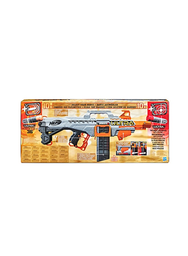 Nerf Ultra Select Fully Motorized Blaster, Fire For Distance Or Accuracy, Includes Clips And Darts, Compatible Only With Nerf Ultra Darts