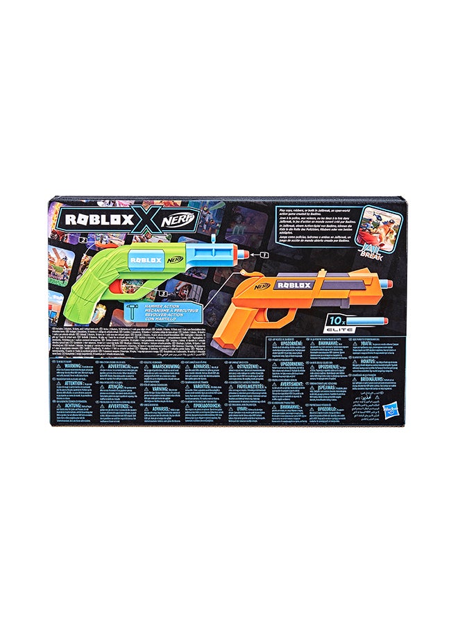 Nerf Roblox JailbreakArmory, Includes 2 Hammer-Action Blasters, 10 Elite Darts, Code To Unlock In-Game Virtual Item