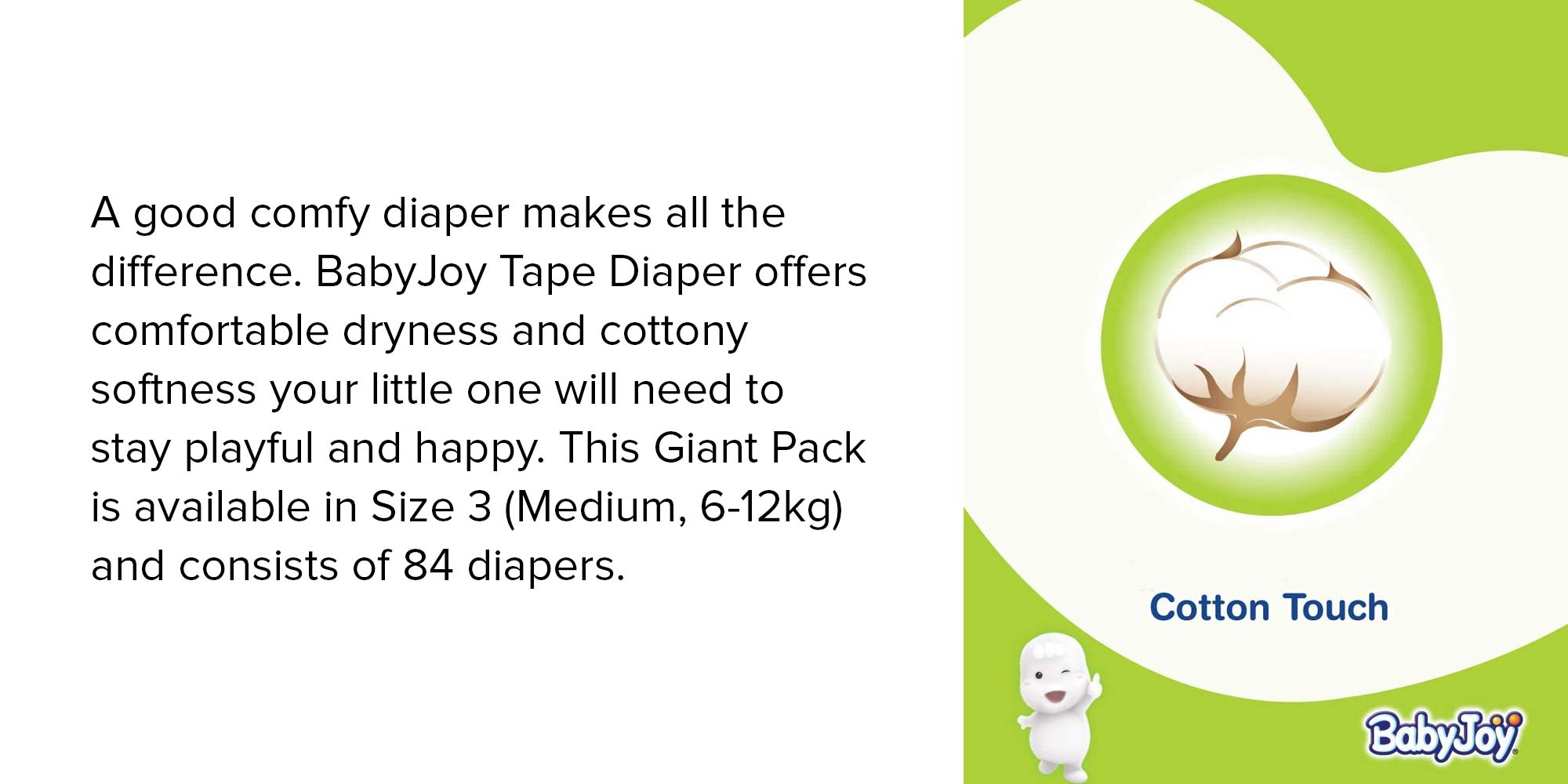 Compressed Diamond Pad Diaper, Size 3, Medium, 6-12 Kg, Giant Pack, 84 Diapers