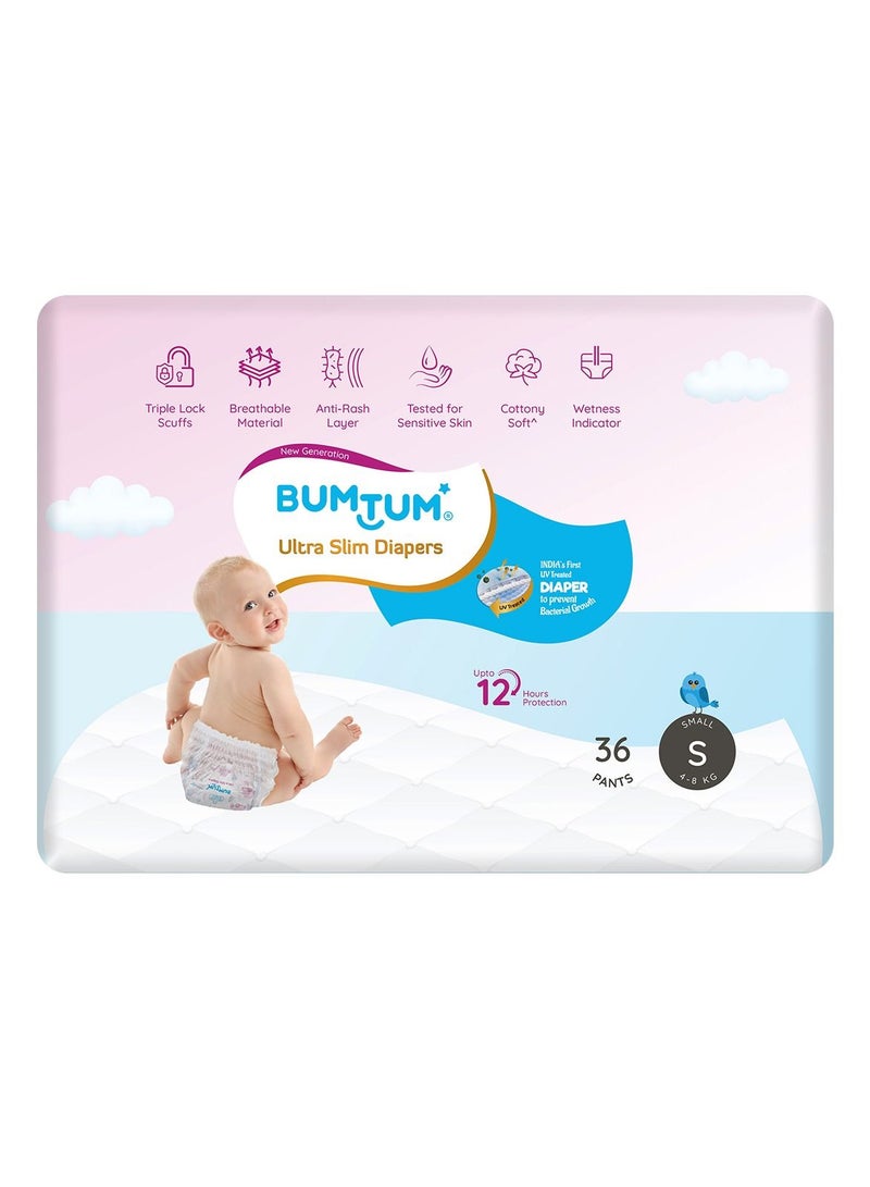 Bumtum Ultra Slim Baby Pant Style Diapers - Small