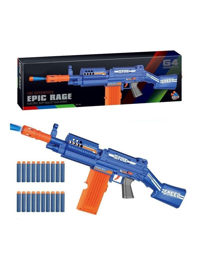 Epic Rage G4A Fortnite S Fire Elite Dart Blaster Electric Gun With 20 Bullets 74x19x5cm