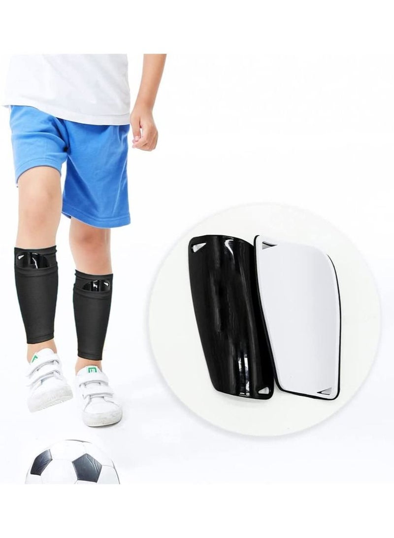 Football Shin Guards, Shin Guards Pads + High Elastic Sleeves, Youth Boys Girls Shin Pad Sleeves for Football Games, EVA Cushon Protection Reduce Hit and Lnjuries