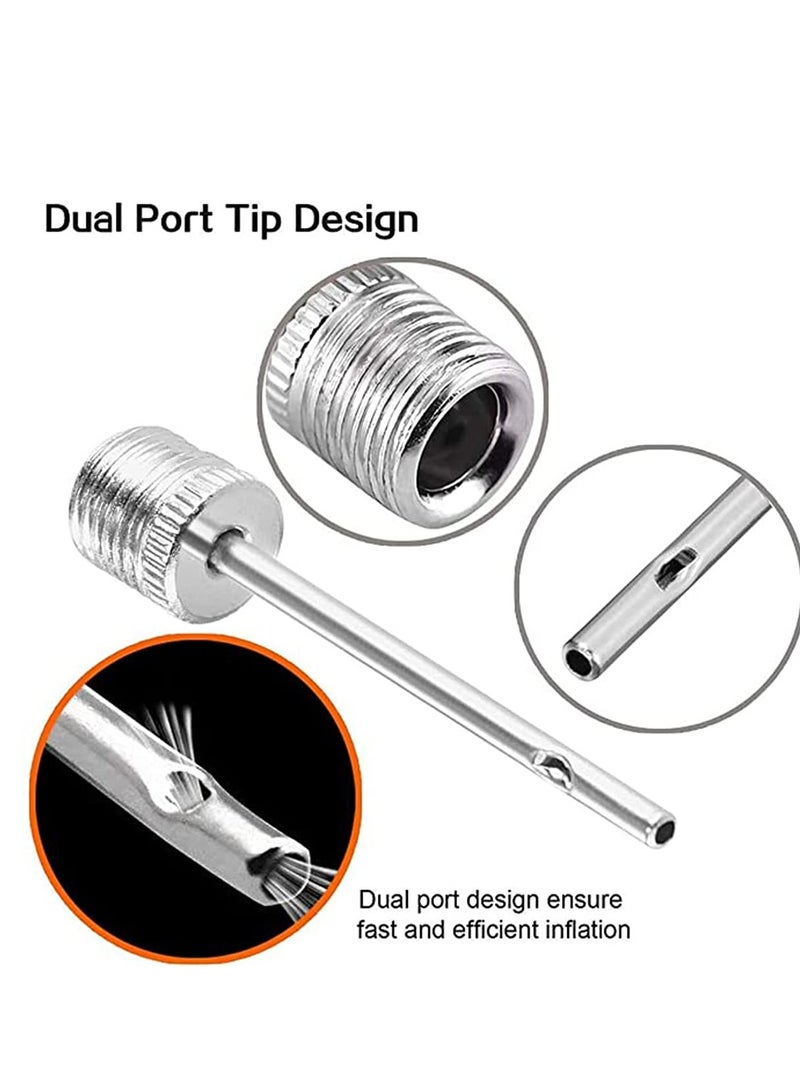 Air Pump Needle, Dual-Port Inflation Needles, Pump Needle Adaptor for Football Basketball Soccer Ball Volleyball Rugby Balls-PACK 15 -with Metal Box Premium Air Pump Needle for Balls