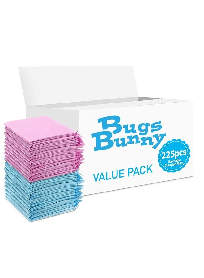 Disposable Changing Mats, 225 Counts, Soft Waterproof Mat, Portable Leak Proof Changing Mat, New Mom Leak-Proof Under pad, Mattress Table Protector Pad