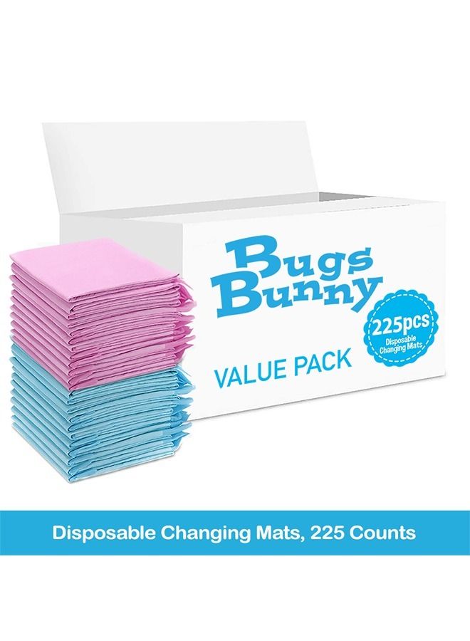 Disposable Changing Mats, 225 Counts, Soft Waterproof Mat, Portable Leak Proof Changing Mat, New Mom Leak-Proof Under pad, Mattress Table Protector Pad