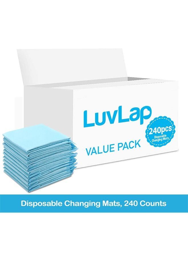 Disposable Changing Mats, 240 Counts, Soft Waterproof Mat, Portable Leak Proof Changing Mat, New Mom Leak-Proof Under pad, Mattress Table Protector Pad