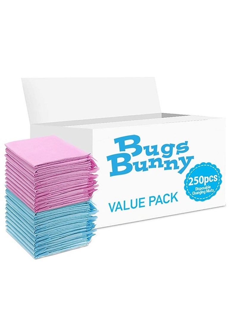 Disposable Changing Mats, 250 Counts, Soft Waterproof Mat, Portable Leak Proof Changing Mat, New Mom Leak-Proof Under pad, Mattress Table Protector Pad
