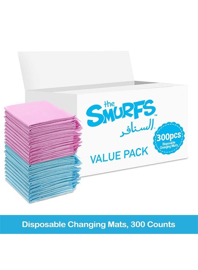Disposable Changing Mats, 300 Counts, Soft Waterproof Mat, Portable Leak Proof Changing Mat, New Mom Leak-Proof Under pad, Mattress Table Protector Pad