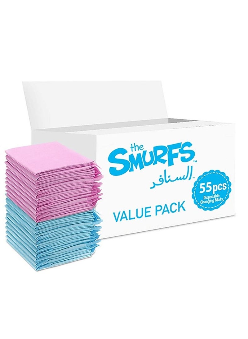Disposable Changing Mats, 55 Counts, Soft Waterproof Mat, Portable Leak Proof Changing Mat, New Mom Leak-Proof Under pad, Mattress Table Protector Pad