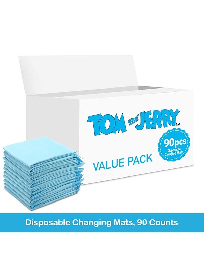 Tom And Jerry Disposable Changing Mats, 90 Counts