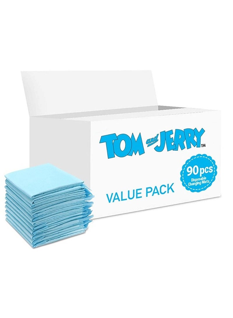 Tom And Jerry Disposable Changing Mats, 90 Counts