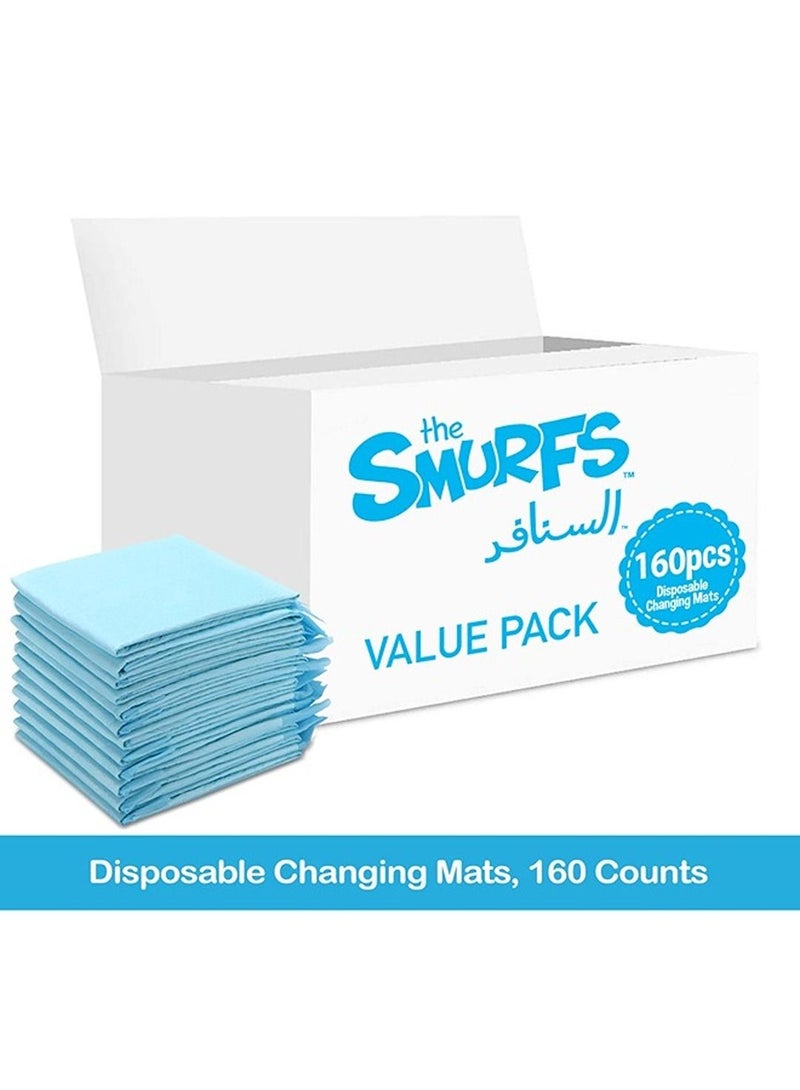 Disposable Changing Mats, 160 Counts, Soft Waterproof Mat, Portable Leak Proof Changing Mat, New Mom Leak-Proof Under pad, Mattress Table Protector Pad