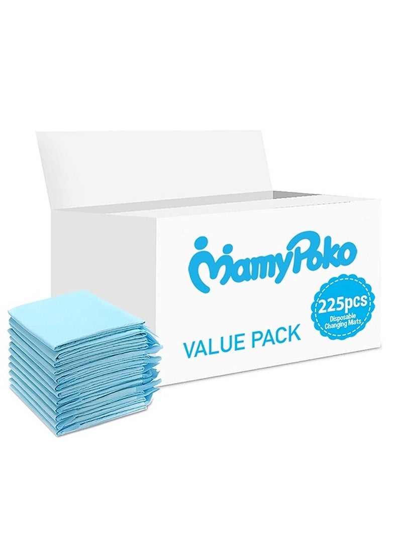 Mamypoko Disposable Changing Mats 225 Counts Soft Waterproof Mat Portable Leak Proof Changing Mat New Mom Leak Proof Under pad Mattress Table Protector Pad