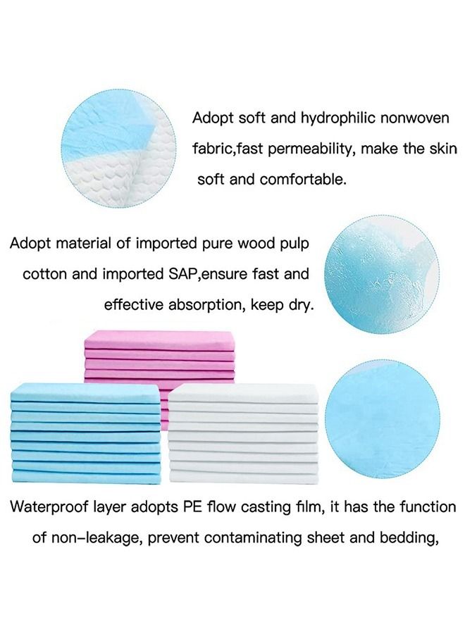 mee mee Disposable Changing Mats 60 Counts Soft Waterproof Mat Portable Leak Proof Changing Mat New Mom Leak Proof Under pad Mattress Table Protector Pad