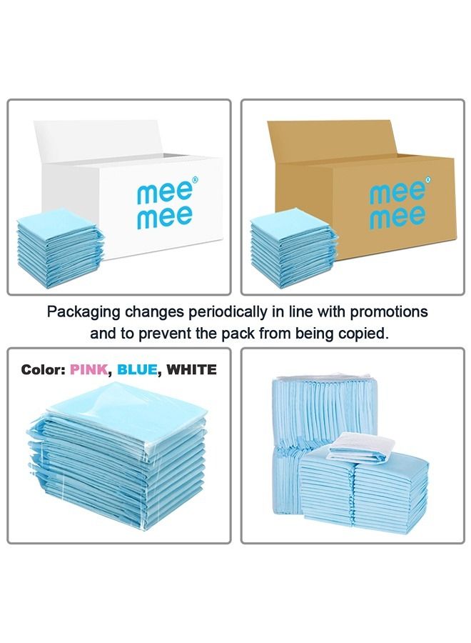 mee mee Disposable Changing Mats 60 Counts Soft Waterproof Mat Portable Leak Proof Changing Mat New Mom Leak Proof Under pad Mattress Table Protector Pad