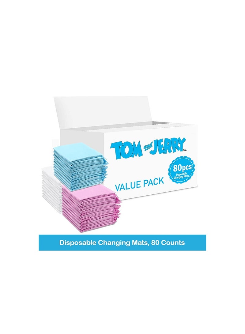 Tom And Jerry Disposable Changing Mats, 80 Counts