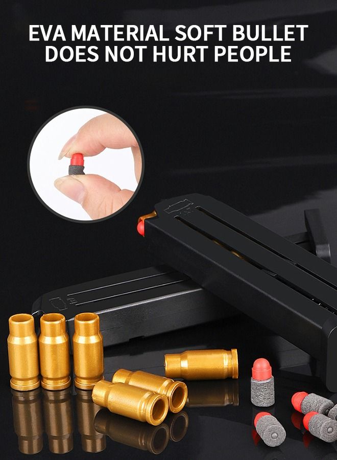 Toy Gun with Soft Bullet, Shell Ejection Soft Bullet Toy Pistol, Pistol Toy Foam Shock Wave Soft Bullet Game Gun with Goggles, Muffler, Educational Toy Model for Children