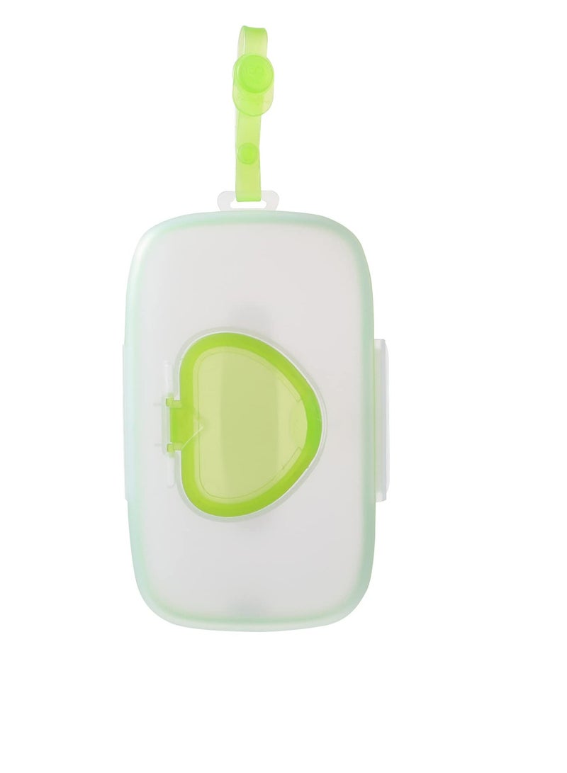 Baby Wipe Dispenser, Portable Refillable Wipe Case, Reusable Travel Wet Wipe Pouch for Travel Pouch Carries (Green)