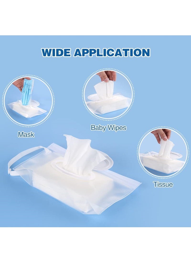 Baby Wipe Dispenser, 6Pcs Portable Refillable Holder, Eco Friendly Wipes Dispenser Container, Reusable Travel Wet Container for Travel, Strollers, Backpacks