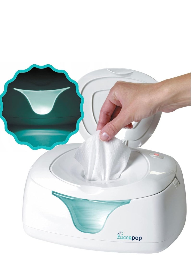 hiccapop Wipe Warmer and Baby Wet Wipes Dispenser Case with Changing Light