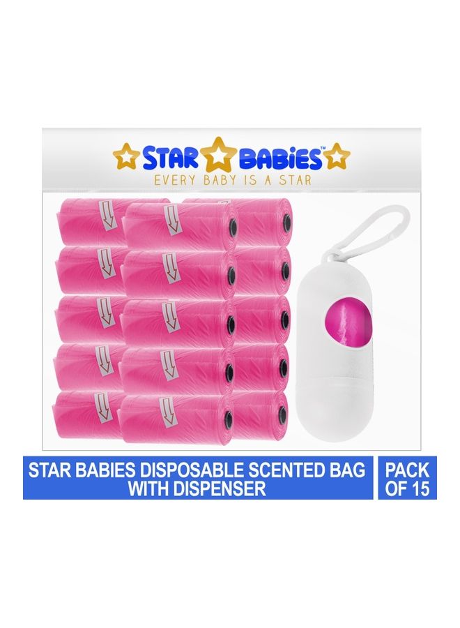 Disposable Scented Bag With Dispenser - Pack Of 15