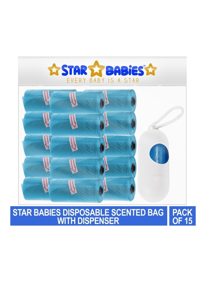 Disposable Scented Bag With Dispenser - Pack Of 15