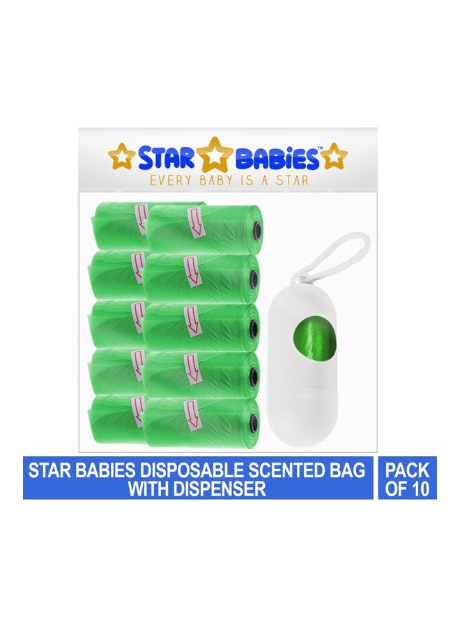 Disposable Scented Bag With Dispenser - Pack Of 10