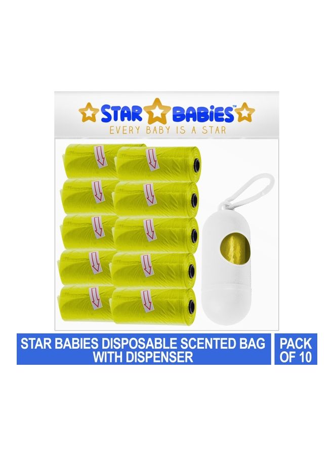 Disposable Scented Bag With Dispenser - Pack Of 10