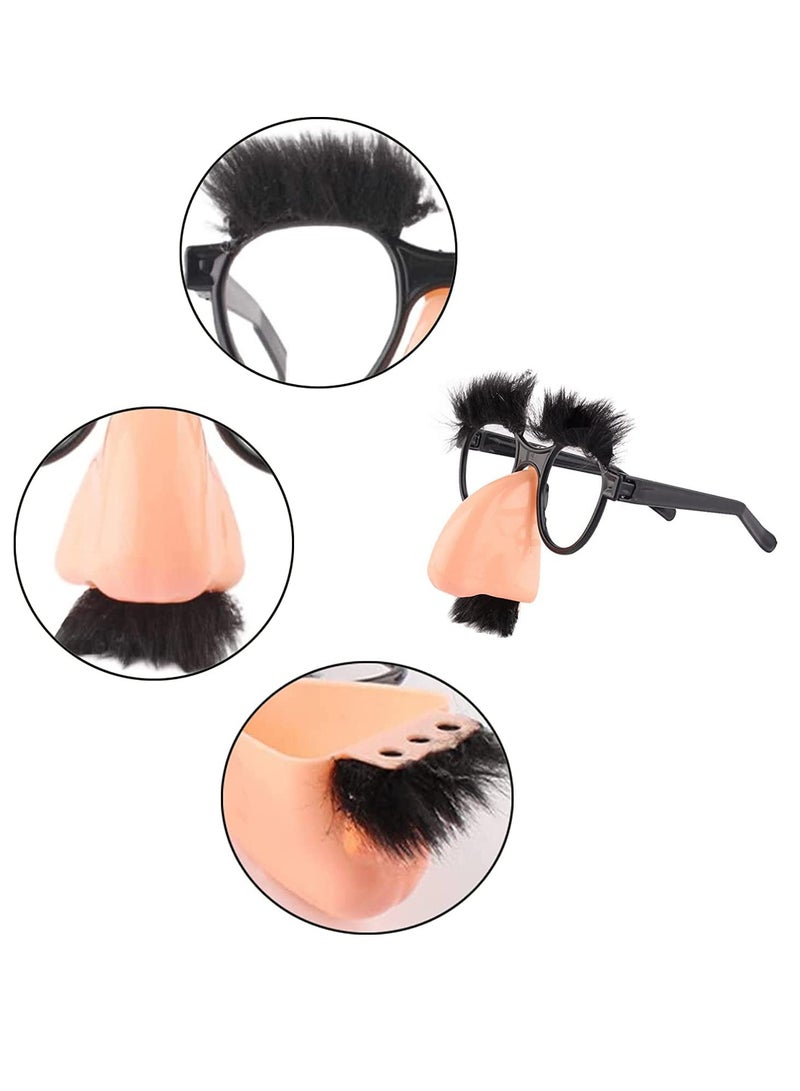 5 Pcs Funny Glasses with Big Nose Eyebrows and Mustache, Disguise Glasses, Perfect Party Favors, Suitable for parties, funny photos