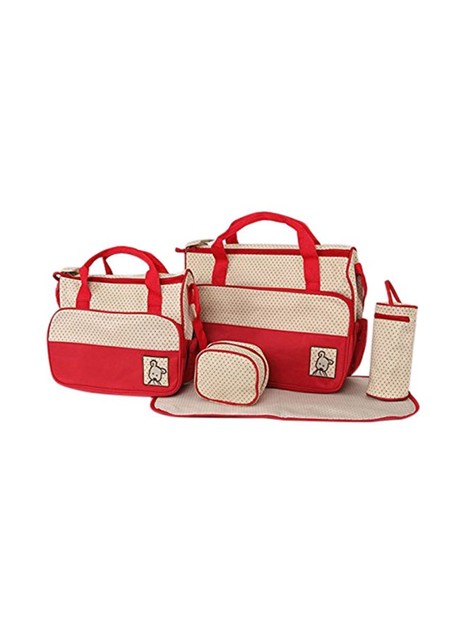 5Pcs Set Baby Diaper Bag (Red)