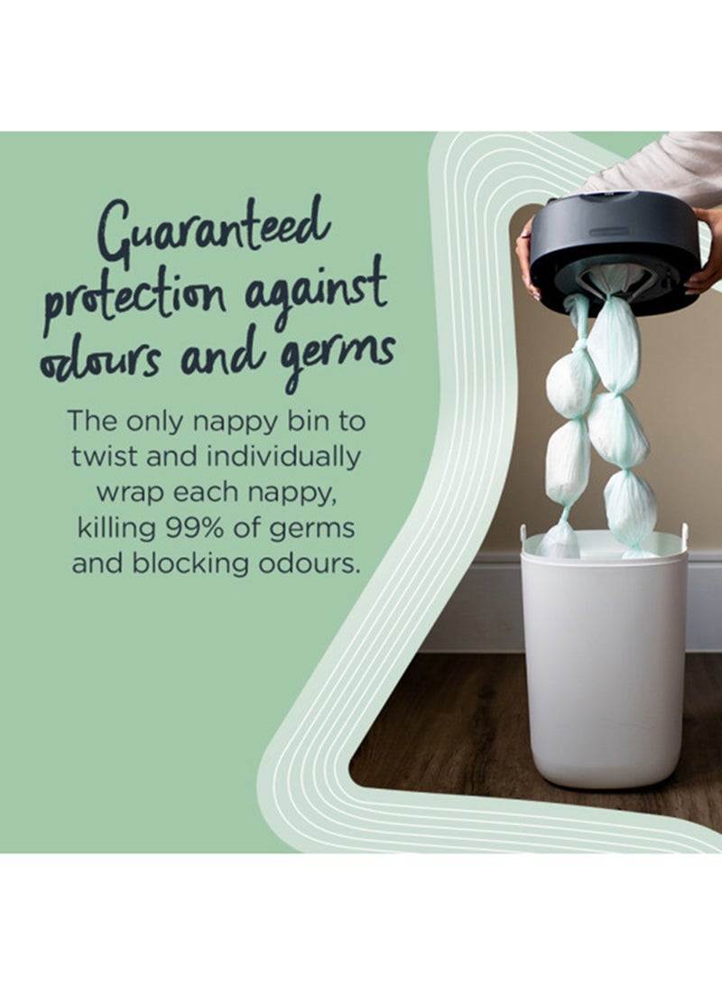 Twist And Click Advanced Nappy Bin Refill Cassettes, Sustainably Sourced Antibacterial Greenfilm