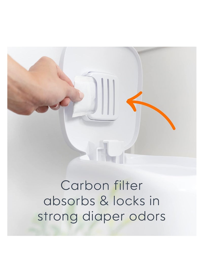 Diaper Genie complete diaper pail white with antimicrobial odor control includes 1 diaper trash can 1 refill bags 1 carbon filter packaging may vary