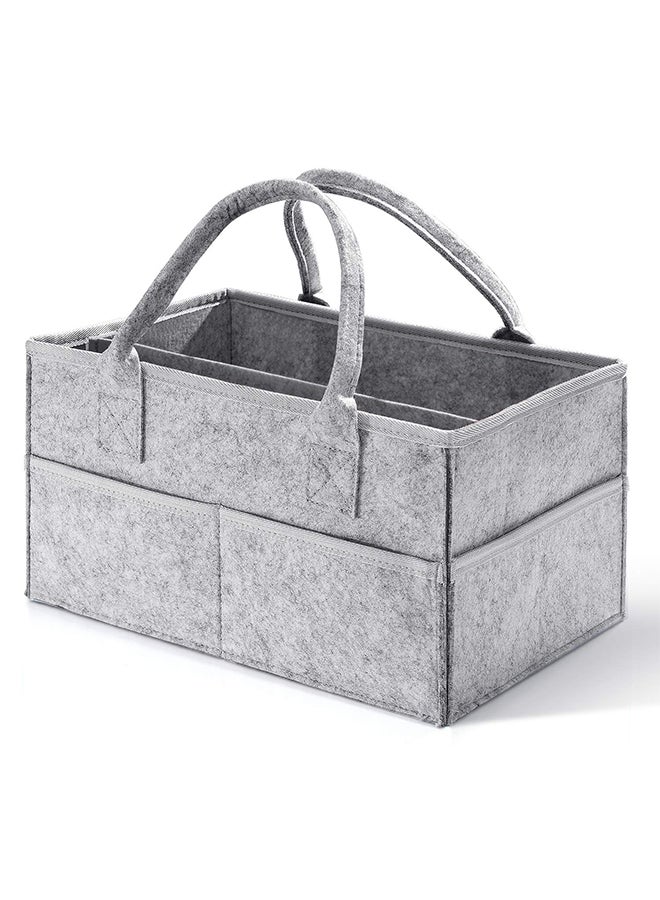 Baby Diaper Changing Organizer Basket Nursery Diapers Table Caddy Bag - Grey