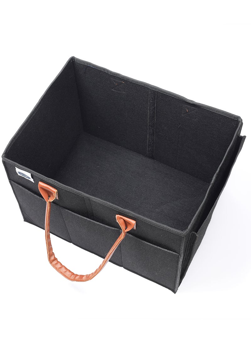 Foldable And Portable Diaper Caddy Organizer Caddy With Travel Pouch - Large - Black